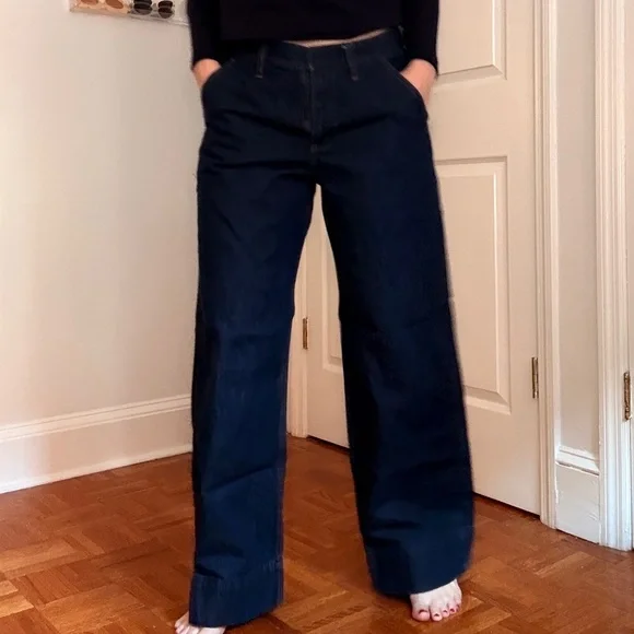 Abercrombie & Fitch Dark Blue Trouser Jeans - Picture 6 of 6